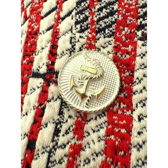 Cabi Red Plaid Blazer Jacket Womens M #6028 Button Front Classic Anchors Preppy - Picture 5 of 10